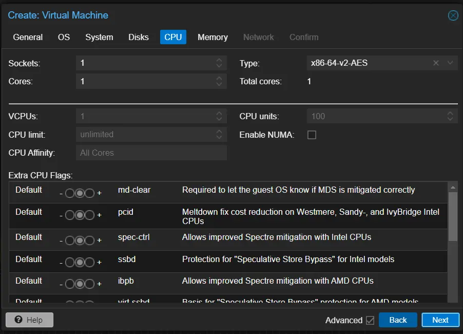 CPU tab